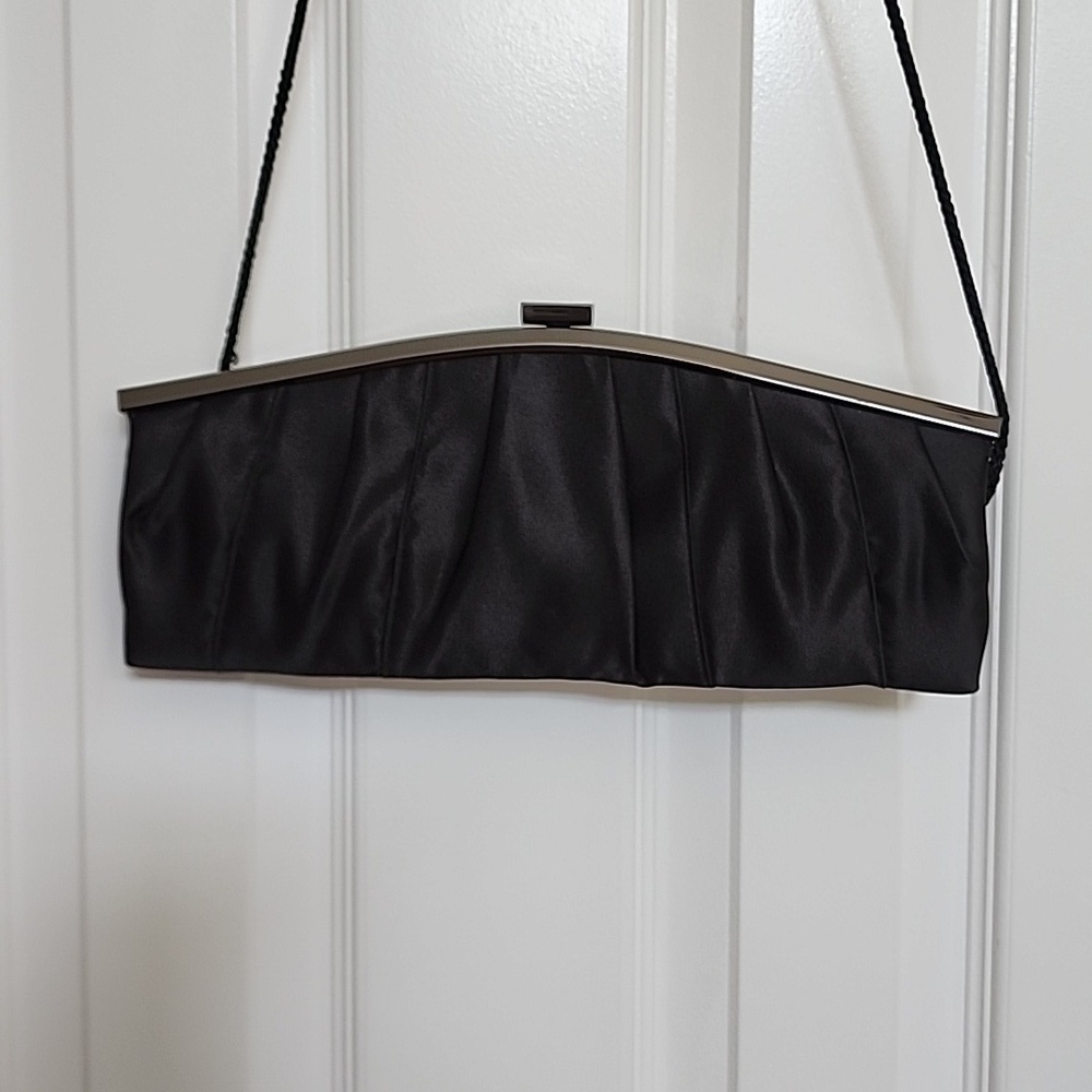 Kate Landry Black clutch Evening Bag with Strap​​​​​